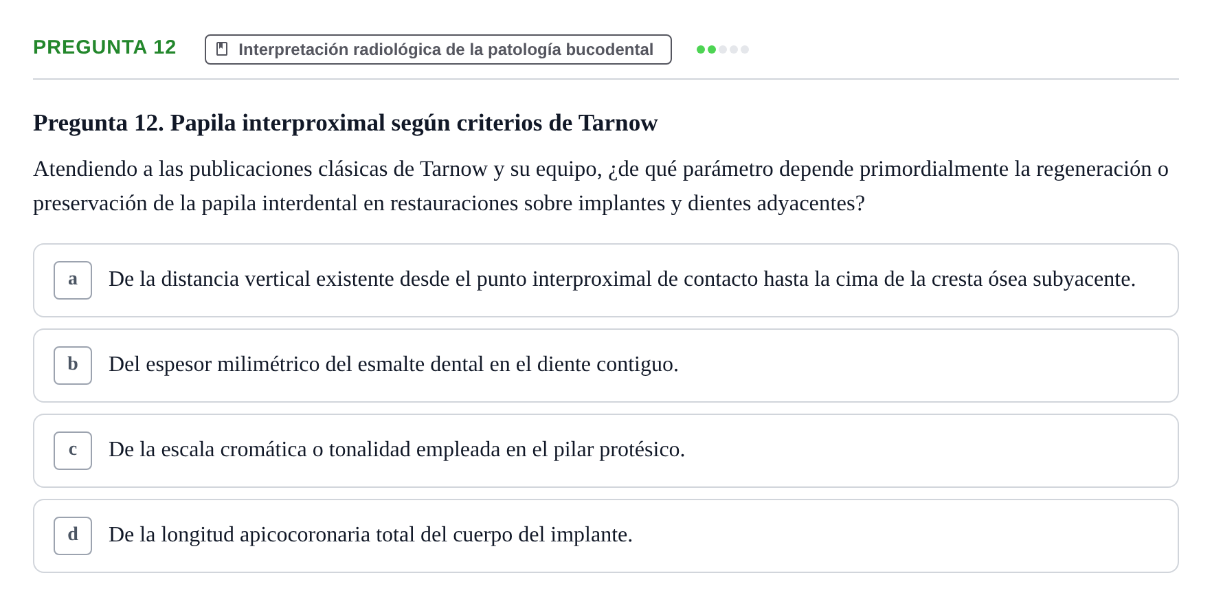 Enunciado: Pregunta 12