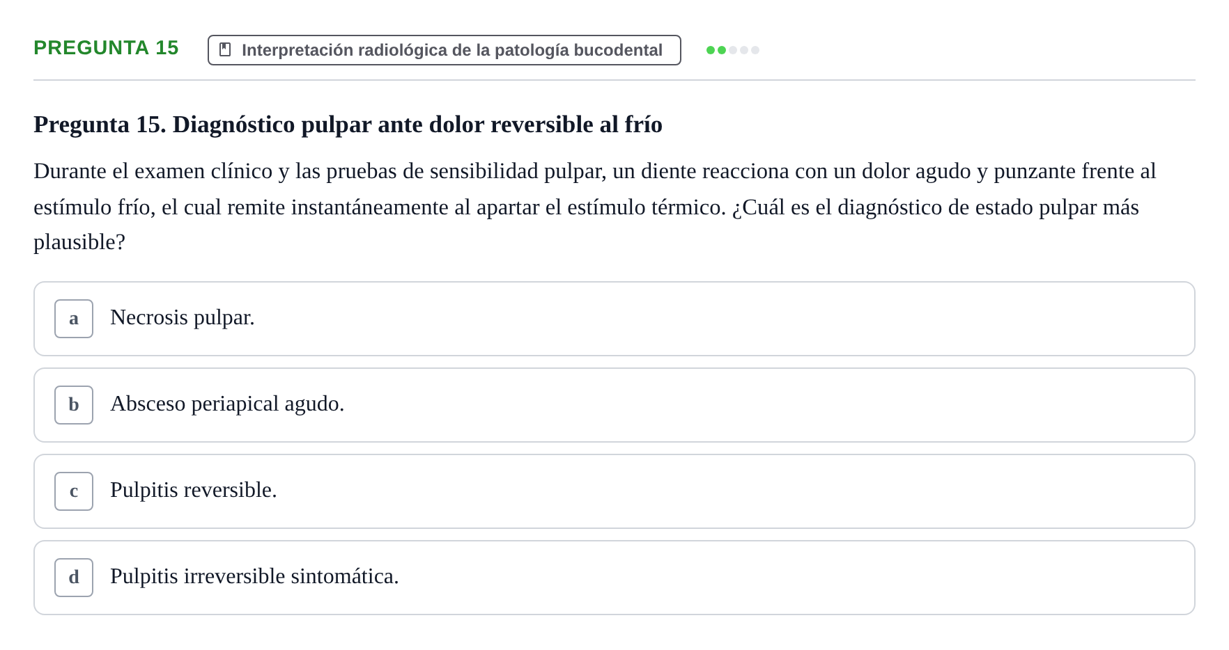 Enunciado: Pregunta 15