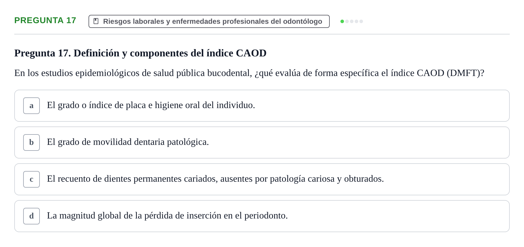 Enunciado: Pregunta 17