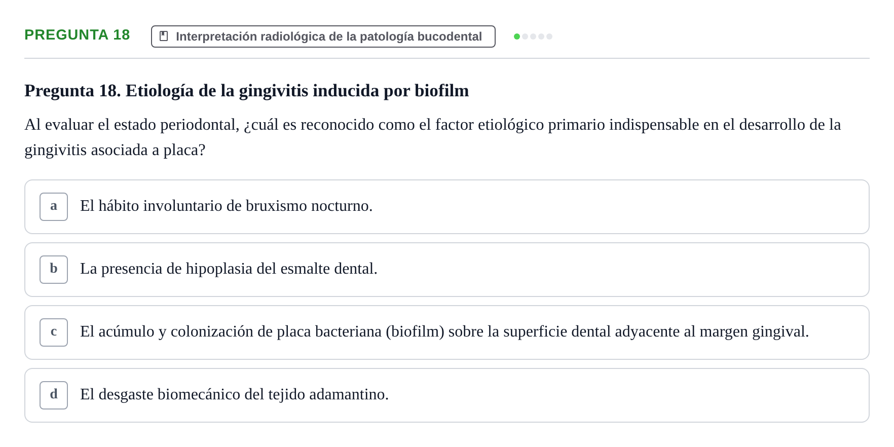 Enunciado: Pregunta 18