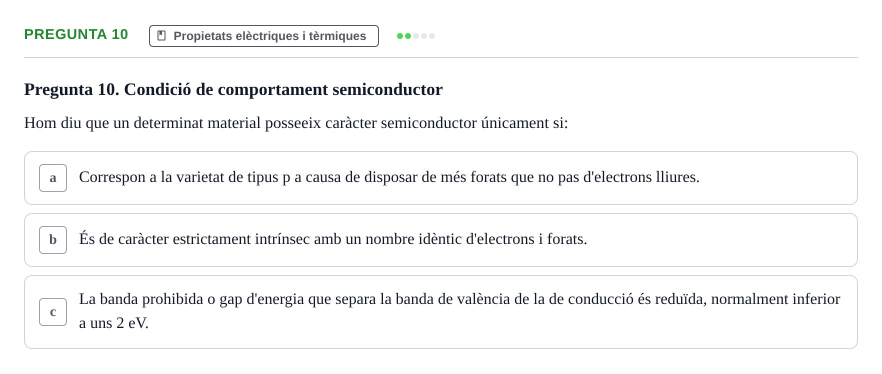 Enunciado: Pregunta 10 · Ciencia de Materiales UB 2018
