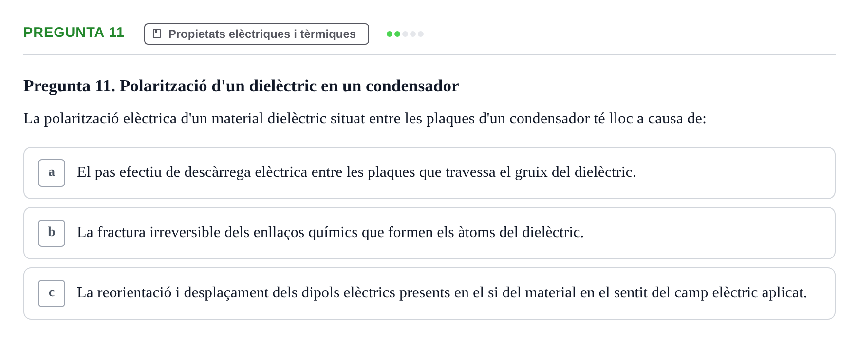 Enunciado: Pregunta 11 · Ciencia de Materiales UB 2018
