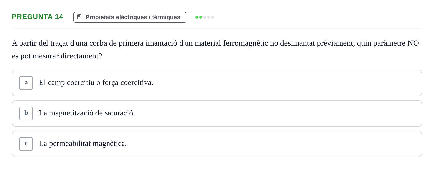 Enunciado: Pregunta 14 · Ciencia de Materiales UB 2018