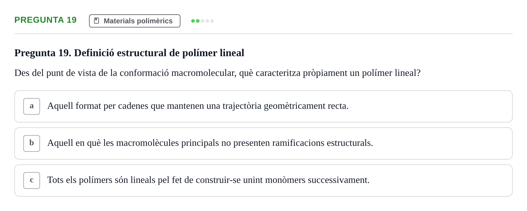 Enunciado: Pregunta 19 · Ciencia de Materiales UB 2018