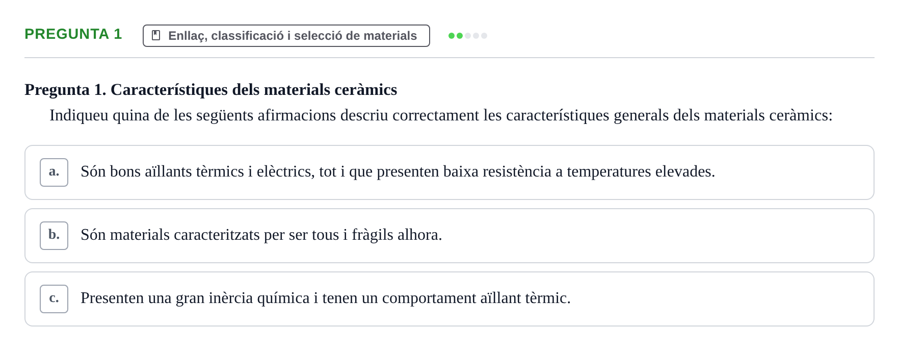 Enunciado: Pregunta 1 · Ciencia de Materiales UB 2018