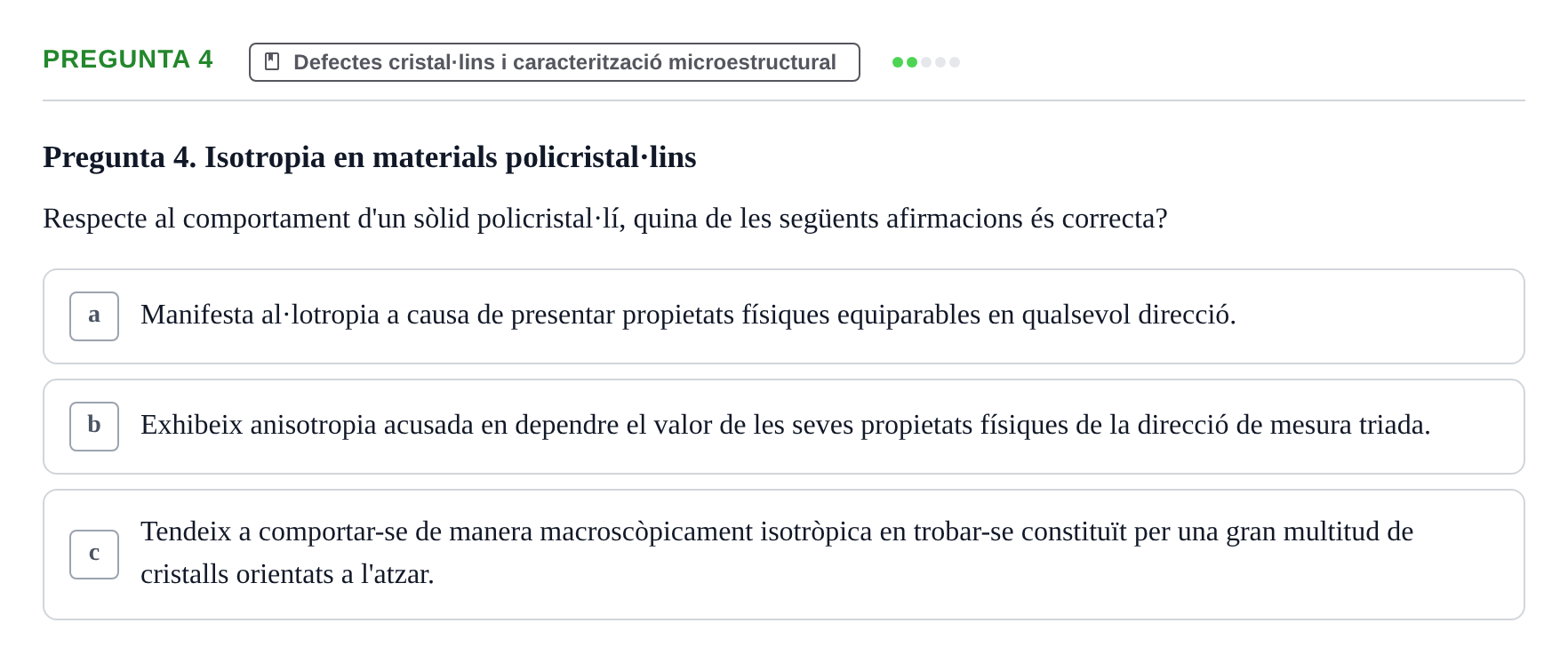 Enunciado: Pregunta 4 · Ciencia de Materiales UB 2018
