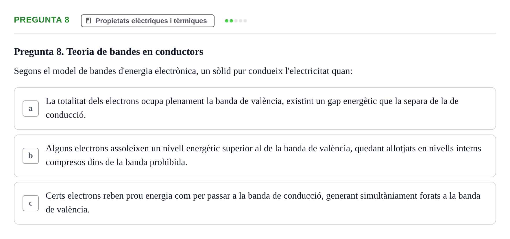 Enunciado: Pregunta 8 · Ciencia de Materiales UB 2018