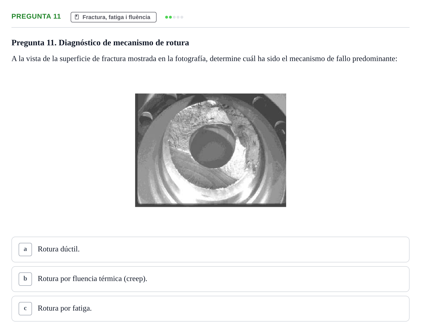 Enunciado: Pregunta 11 · Ciencia de Materiales UB 2019
