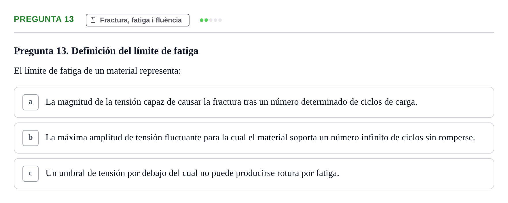 Enunciado: Pregunta 13 · Ciencia de Materiales UB 2019