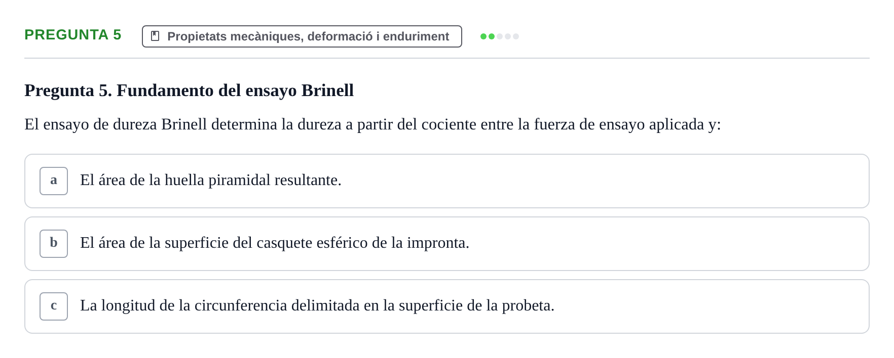 Enunciado: Pregunta 5 · Ciencia de Materiales UB 2019