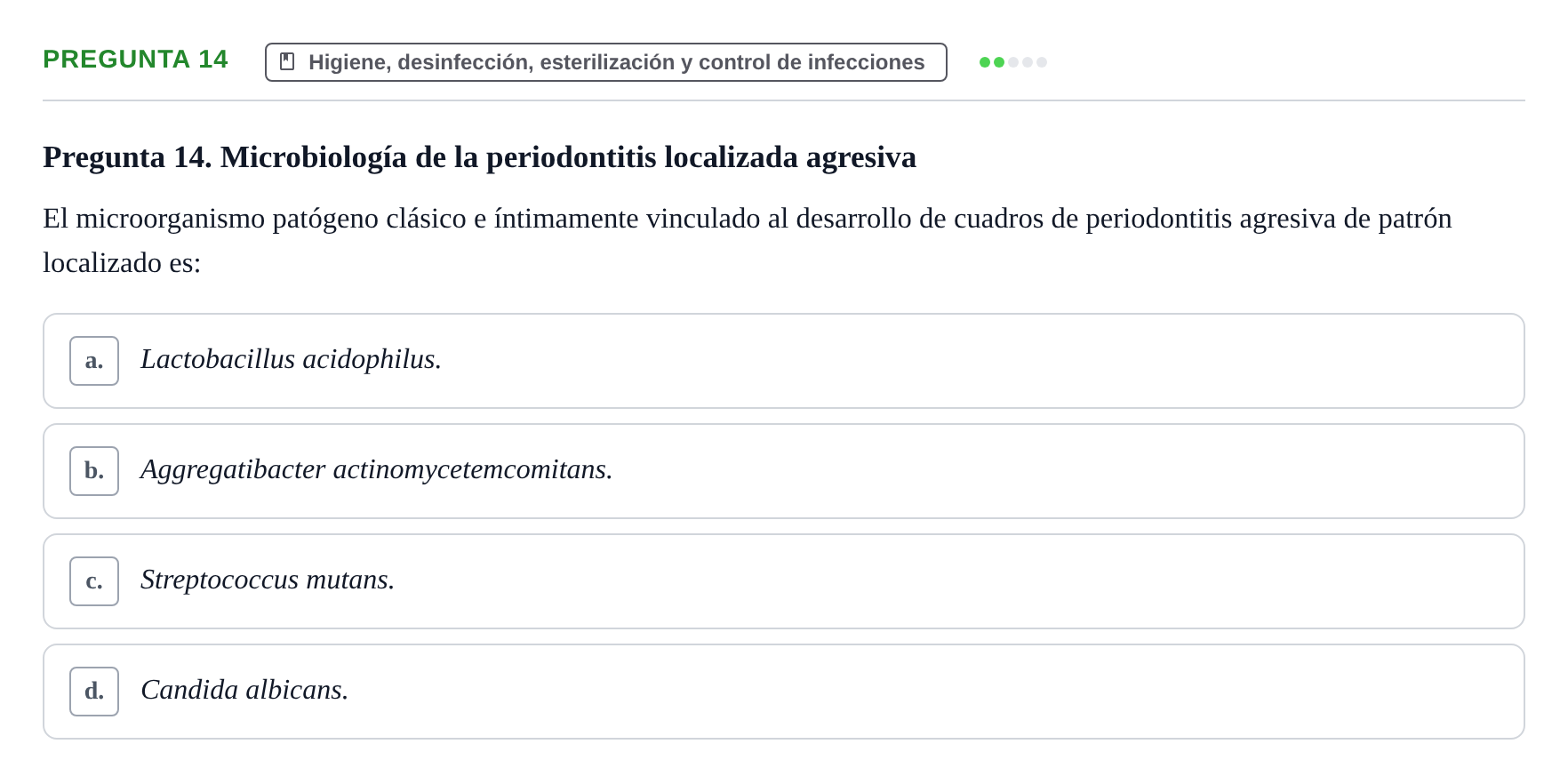 Enunciado: Pregunta 14