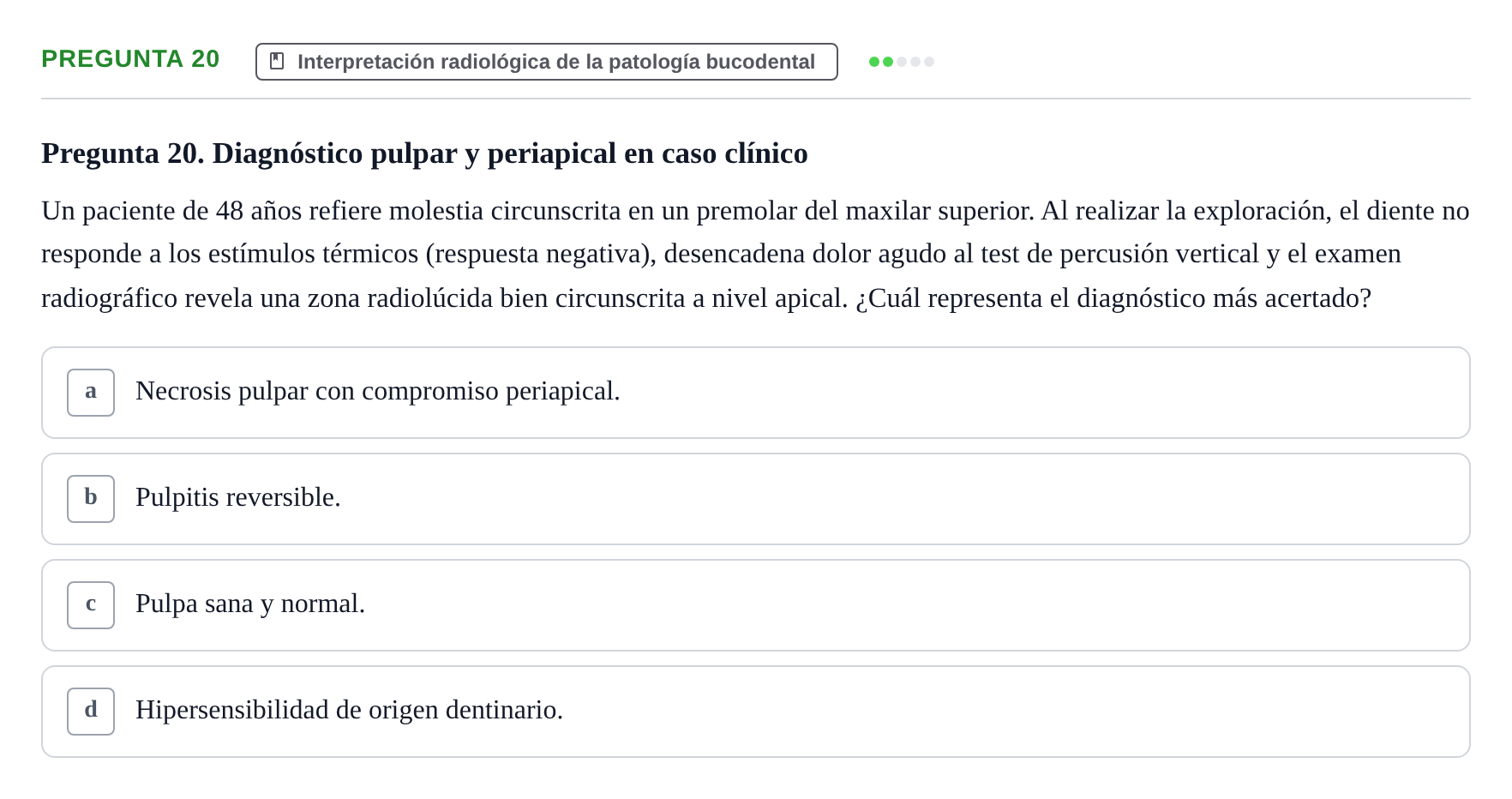 Enunciado: Pregunta 20