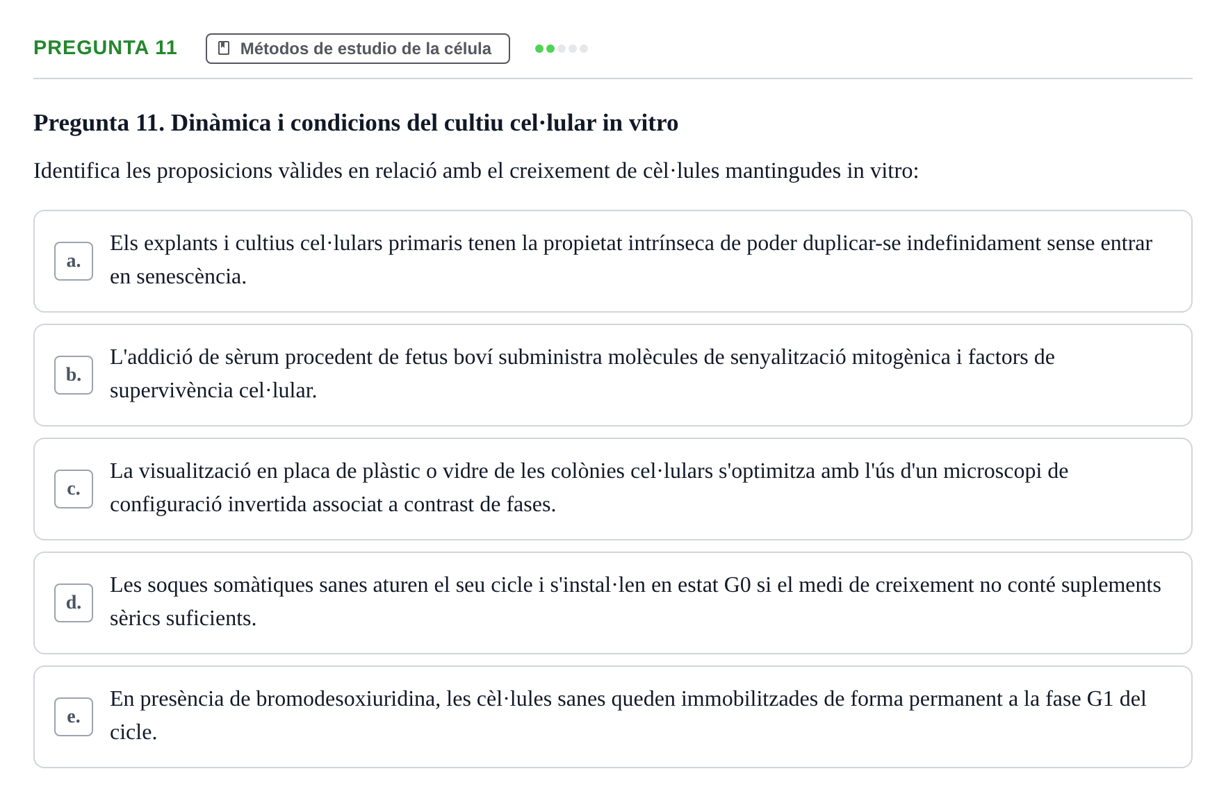 Enunciado: Pregunta 11 · Biología Celular UB 2001