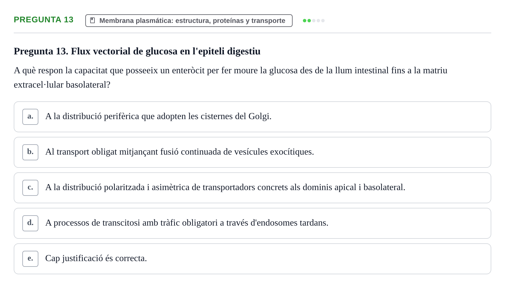Enunciado: Pregunta 13 · Biología Celular UB 2001