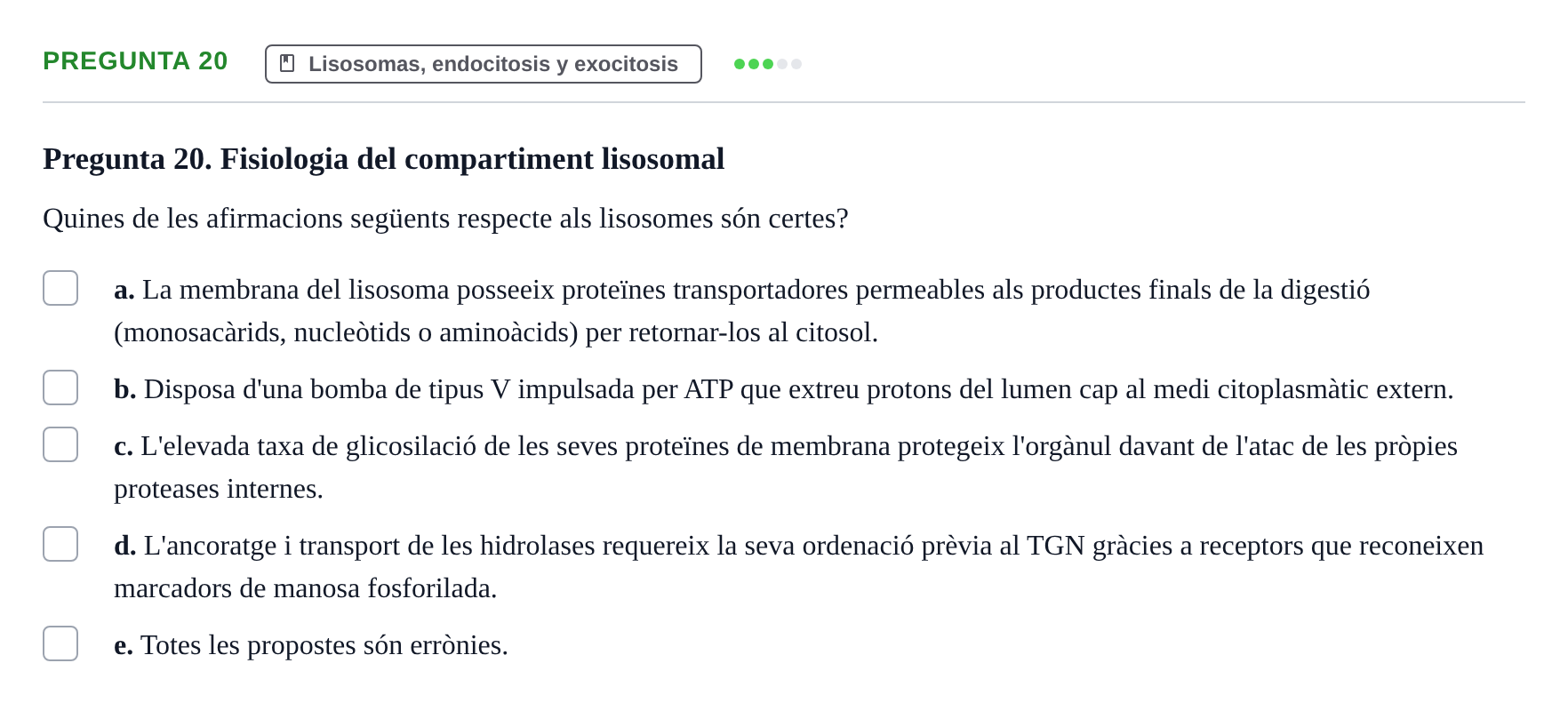 Enunciado: Pregunta 20 · Biología Celular UB 2001