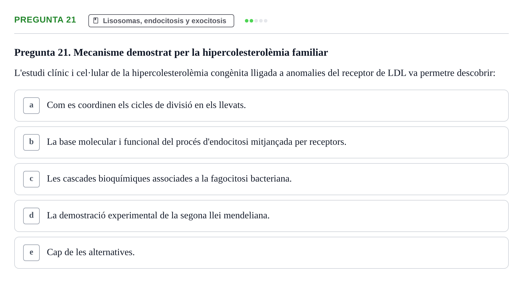 Enunciado: Pregunta 21 · Biología Celular UB 2001