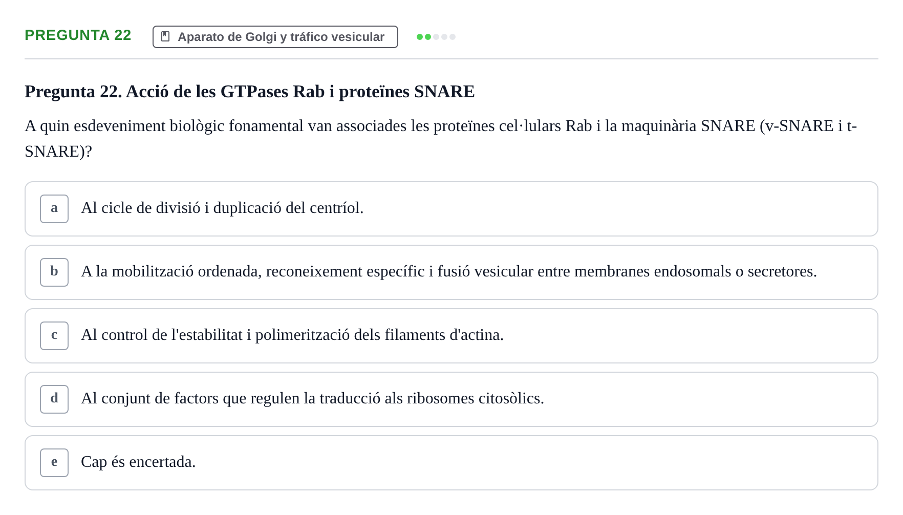 Enunciado: Pregunta 22 · Biología Celular UB 2001