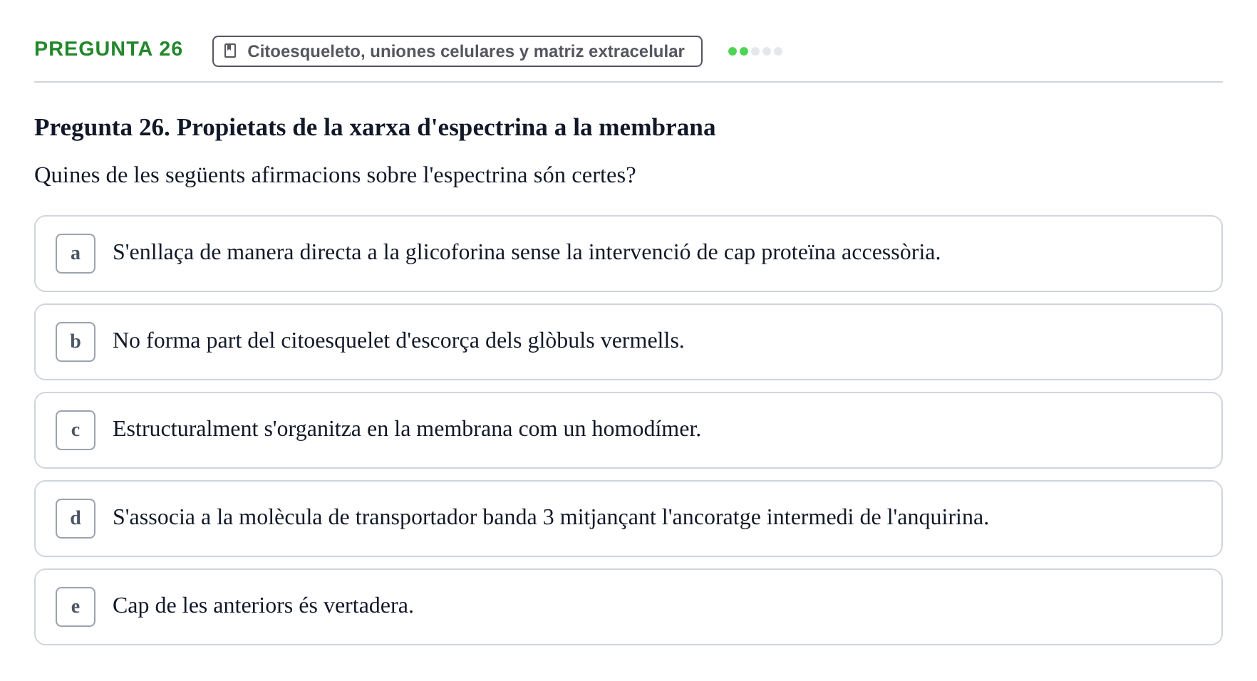Enunciado: Pregunta 26 · Biología Celular UB 2001
