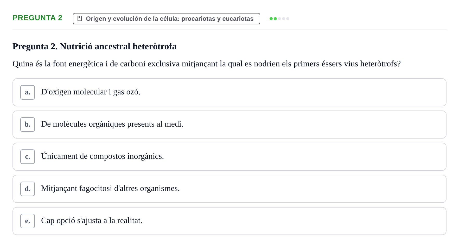 Enunciado: Pregunta 2 · Biología Celular UB 2001