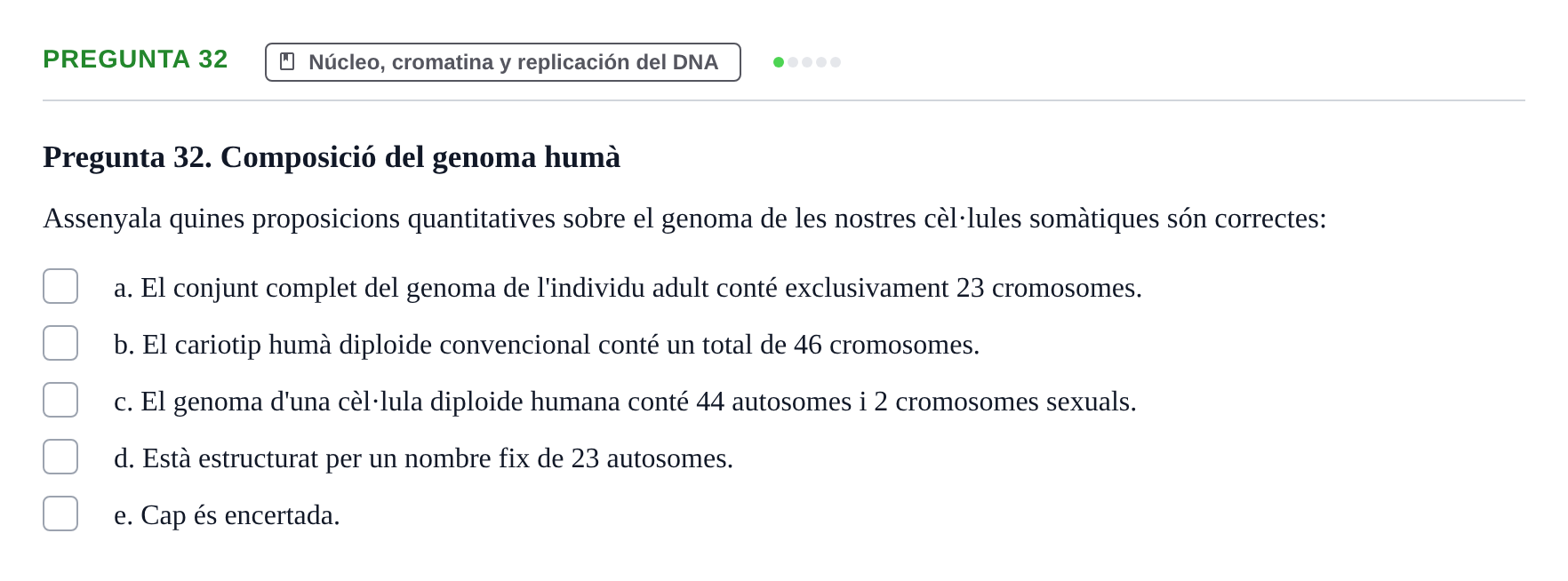 Enunciado: Pregunta 32 · Biología Celular UB 2001