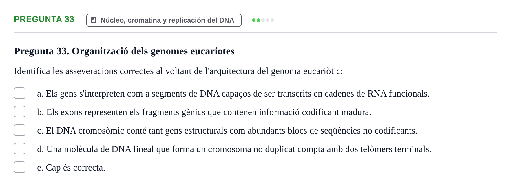Enunciado: Pregunta 33 · Biología Celular UB 2001