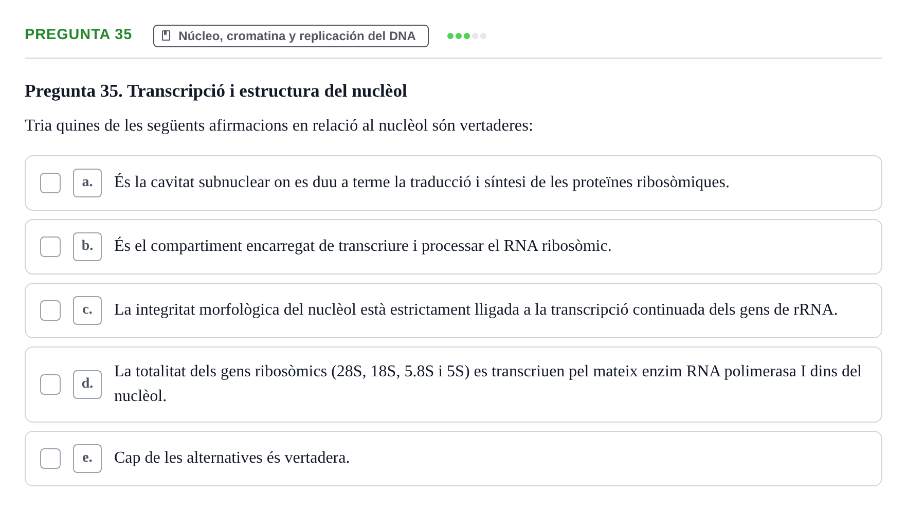 Enunciado: Pregunta 35 · Biología Celular UB 2001