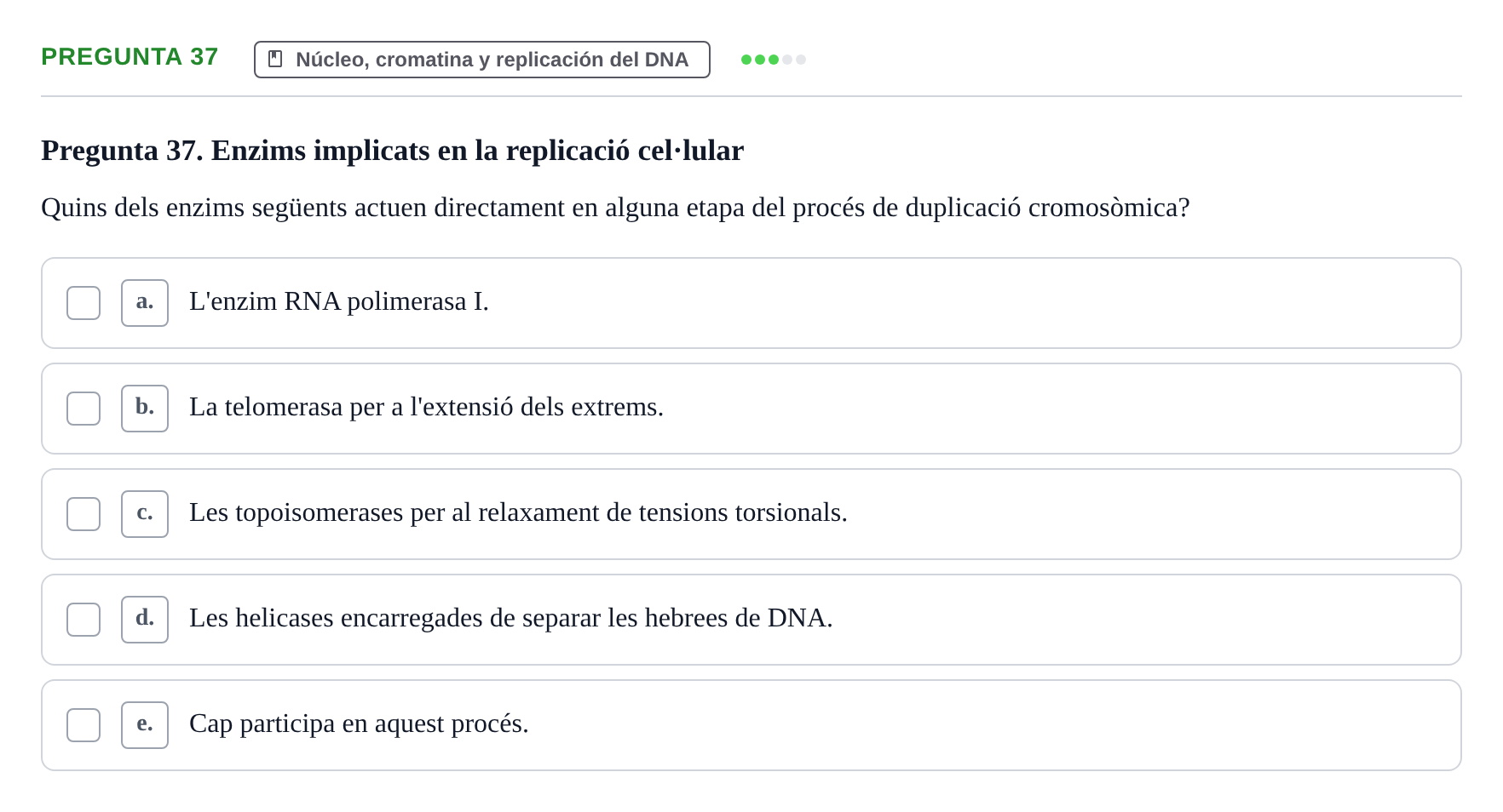 Enunciado: Pregunta 37 · Biología Celular UB 2001