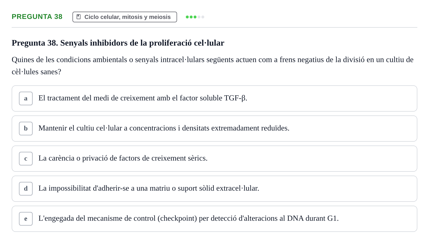 Enunciado: Pregunta 38 · Biología Celular UB 2001