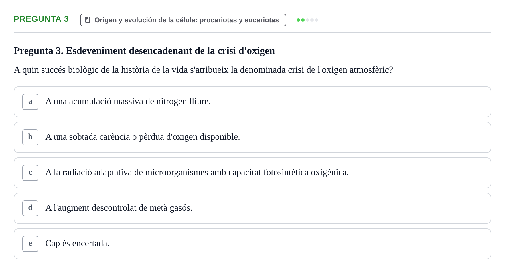 Enunciado: Pregunta 3 · Biología Celular UB 2001