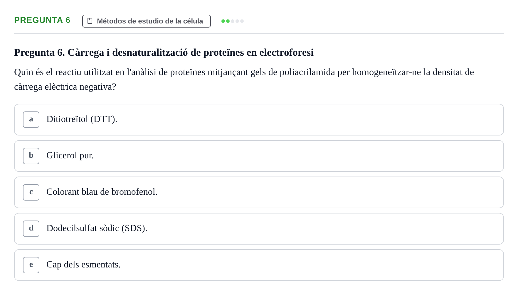 Enunciado: Pregunta 6 · Biología Celular UB 2001