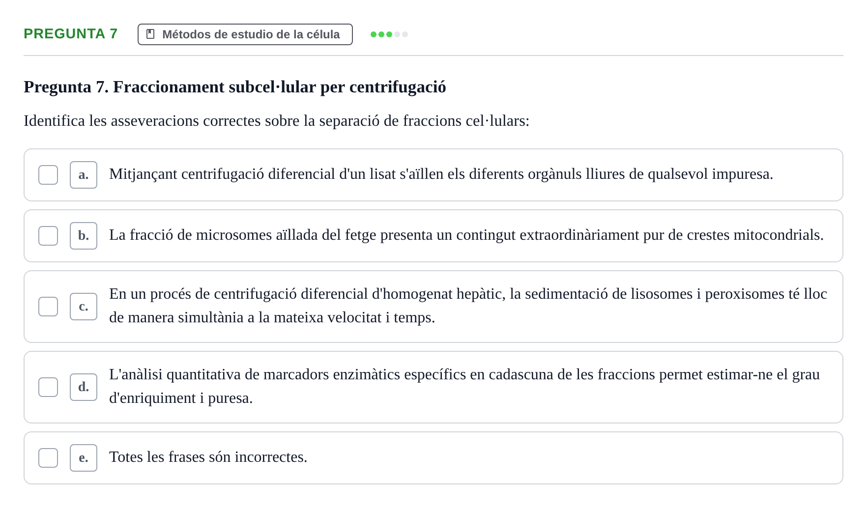 Enunciado: Pregunta 7 · Biología Celular UB 2001