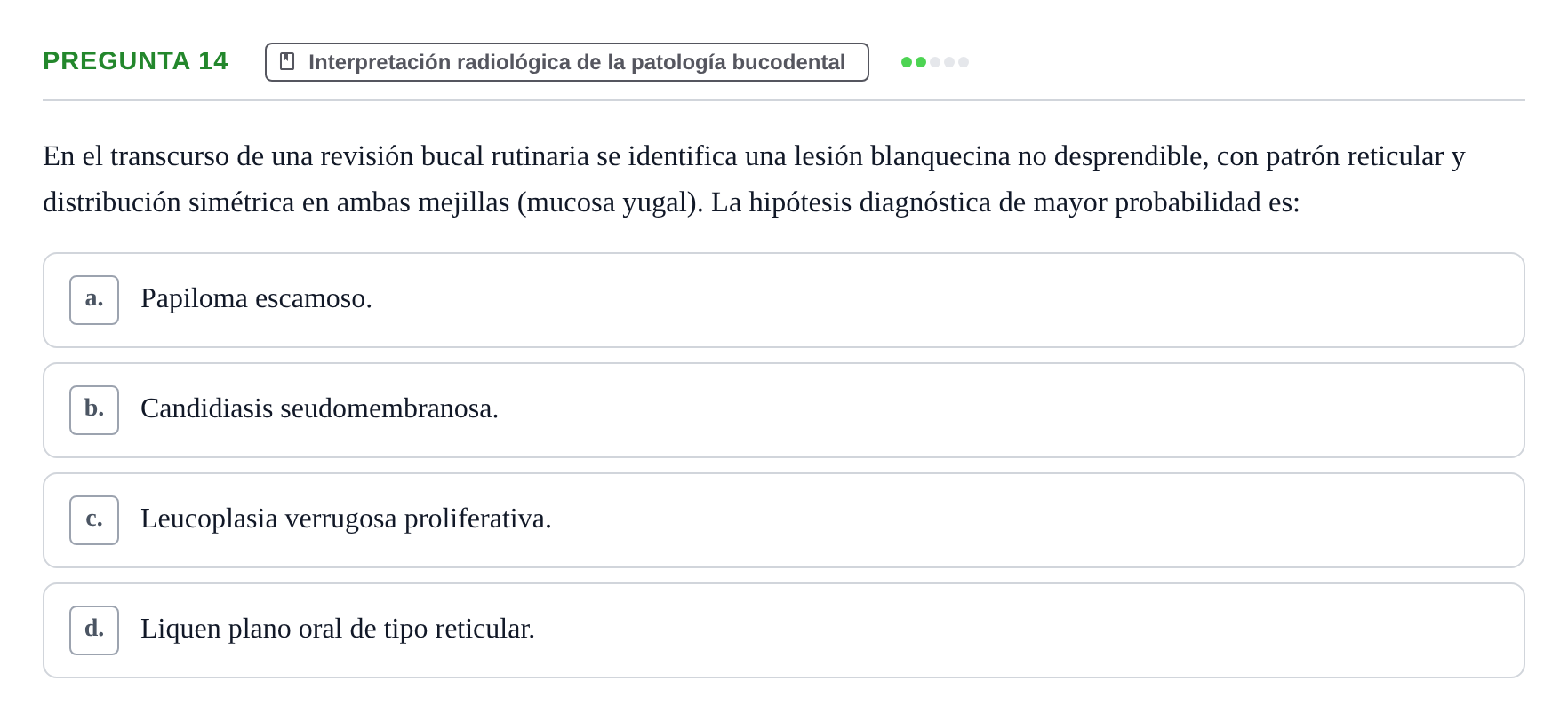 Enunciado: Pregunta 14