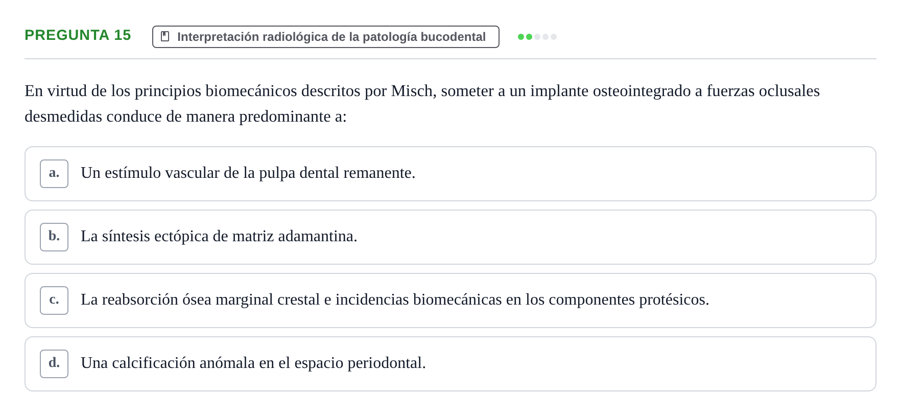 Enunciado: Pregunta 15