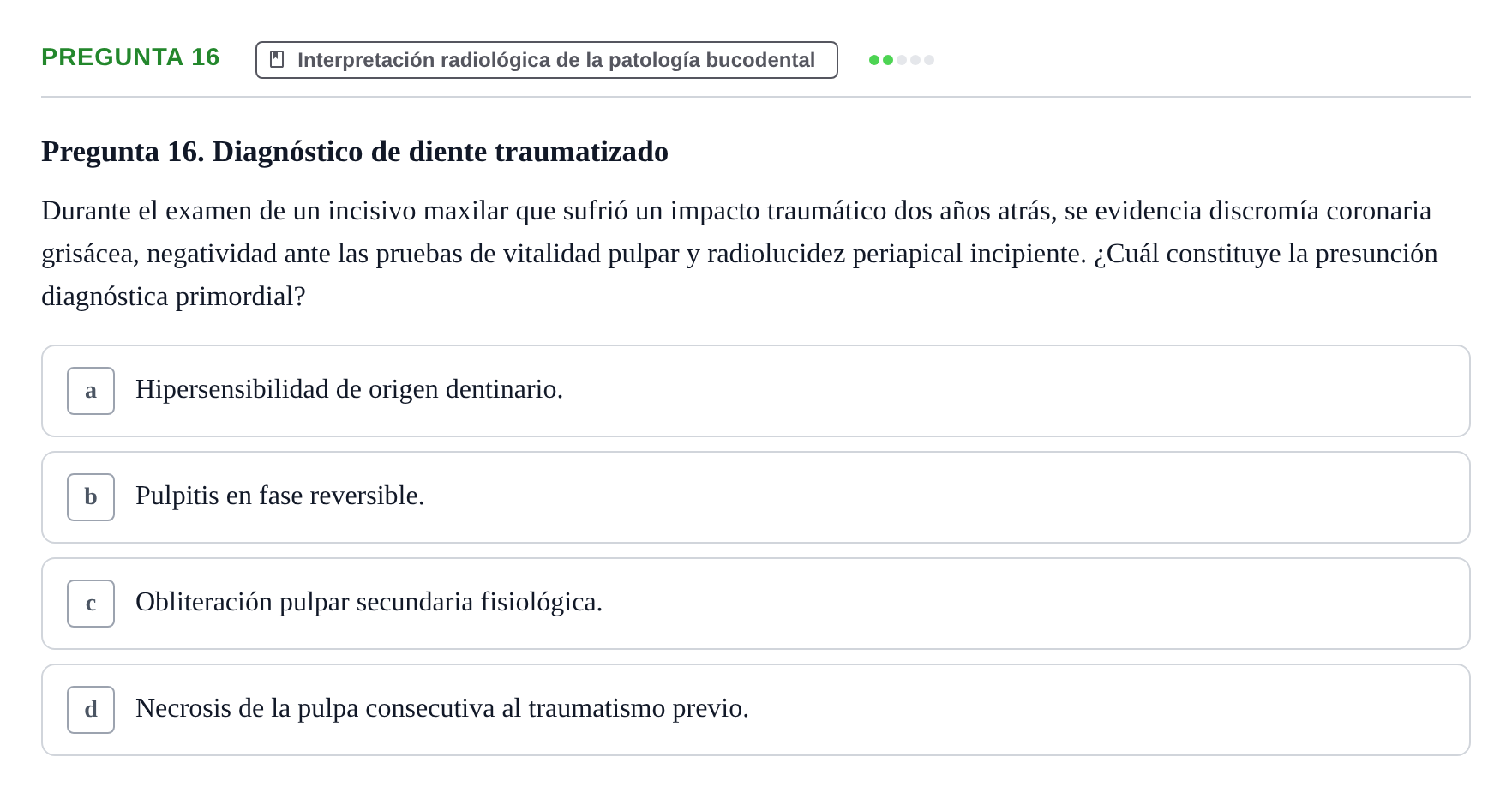Enunciado: Pregunta 16