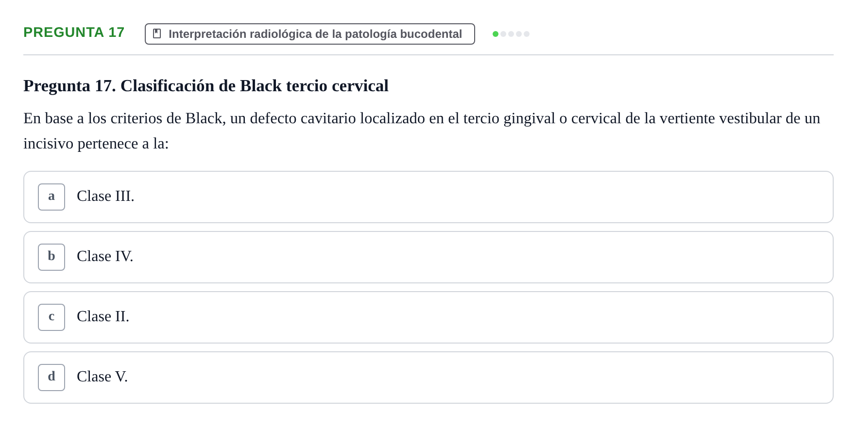 Enunciado: Pregunta 17