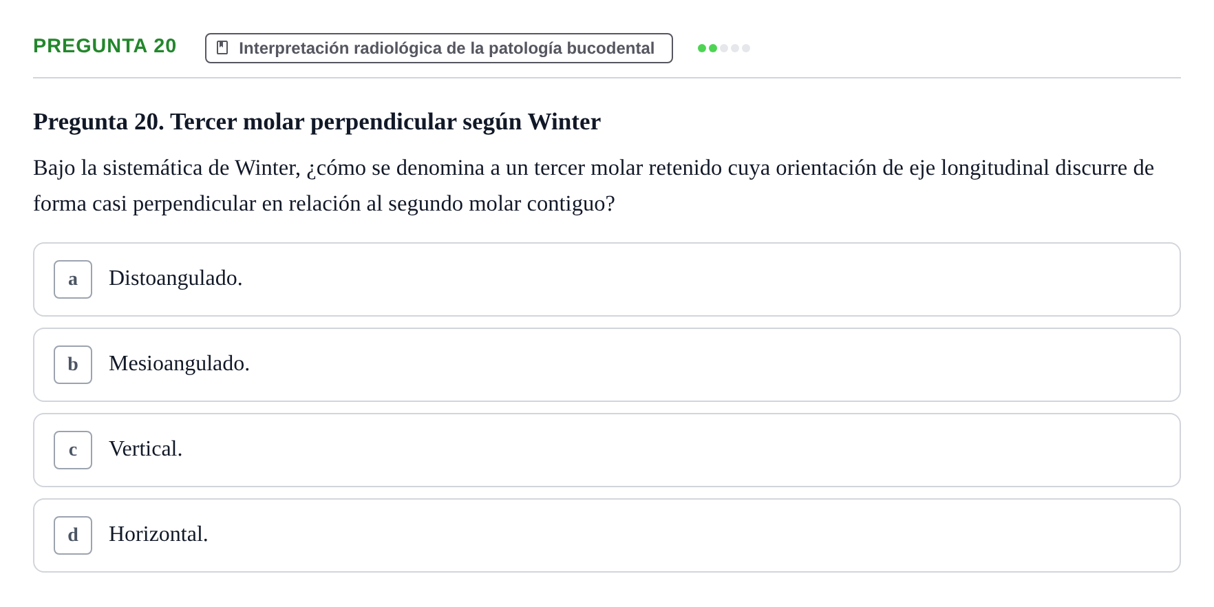 Enunciado: Pregunta 20