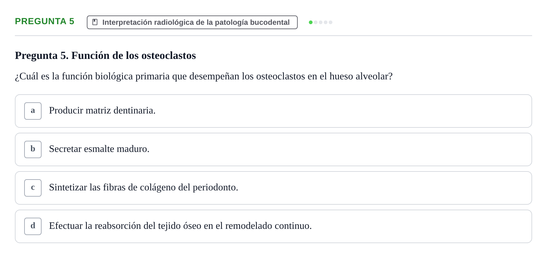 Enunciado: Pregunta 5