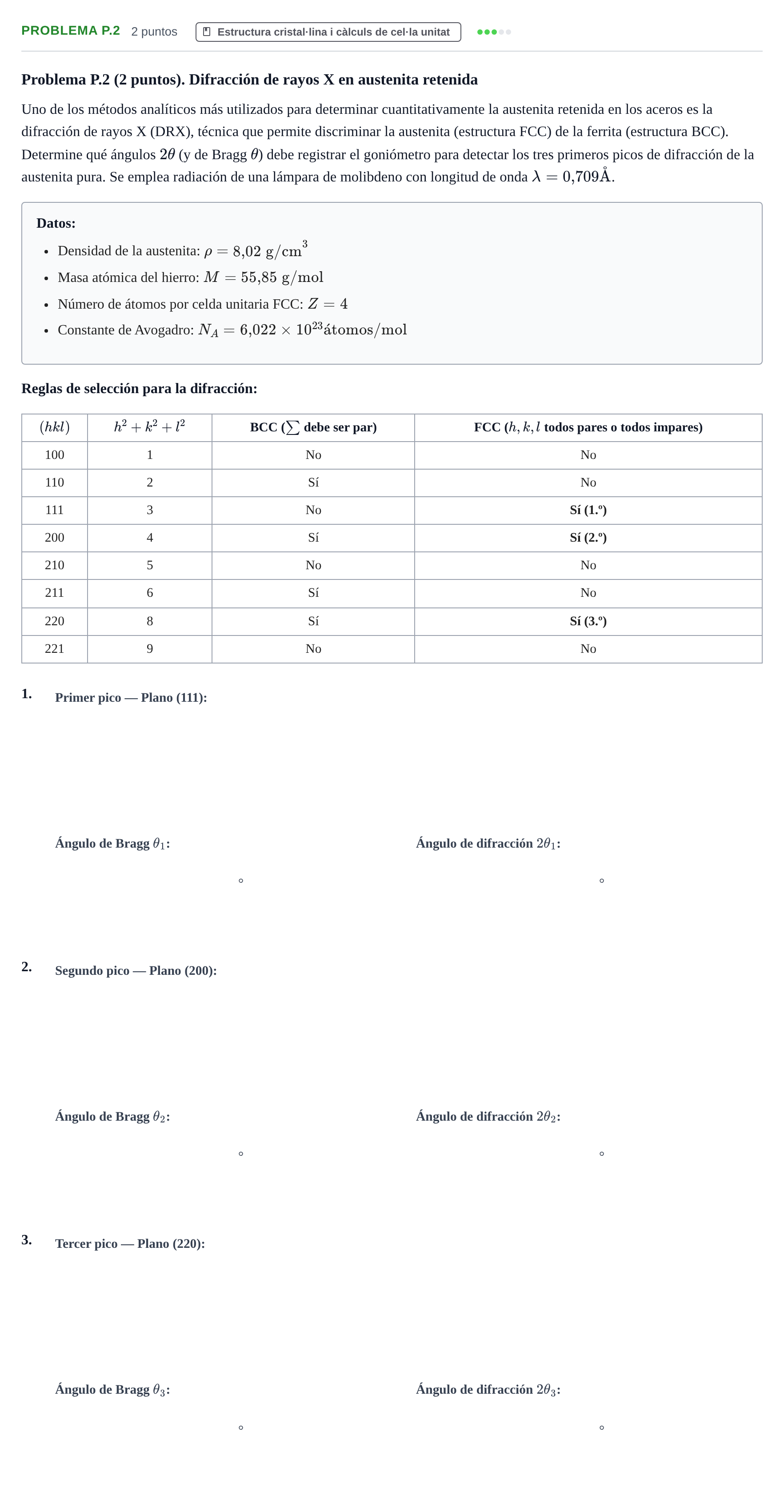 Enunciado: Problema P.2 · Ciencia de Materiales UB Examen Parcial de Ciencia de Materiales