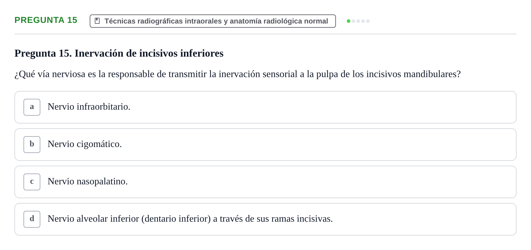 Enunciado: Pregunta 15