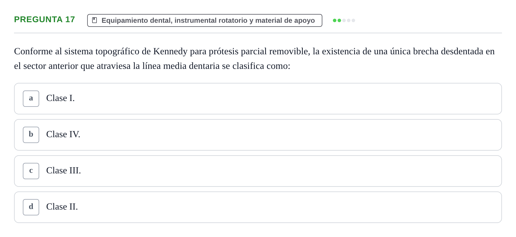 Enunciado: Pregunta 17