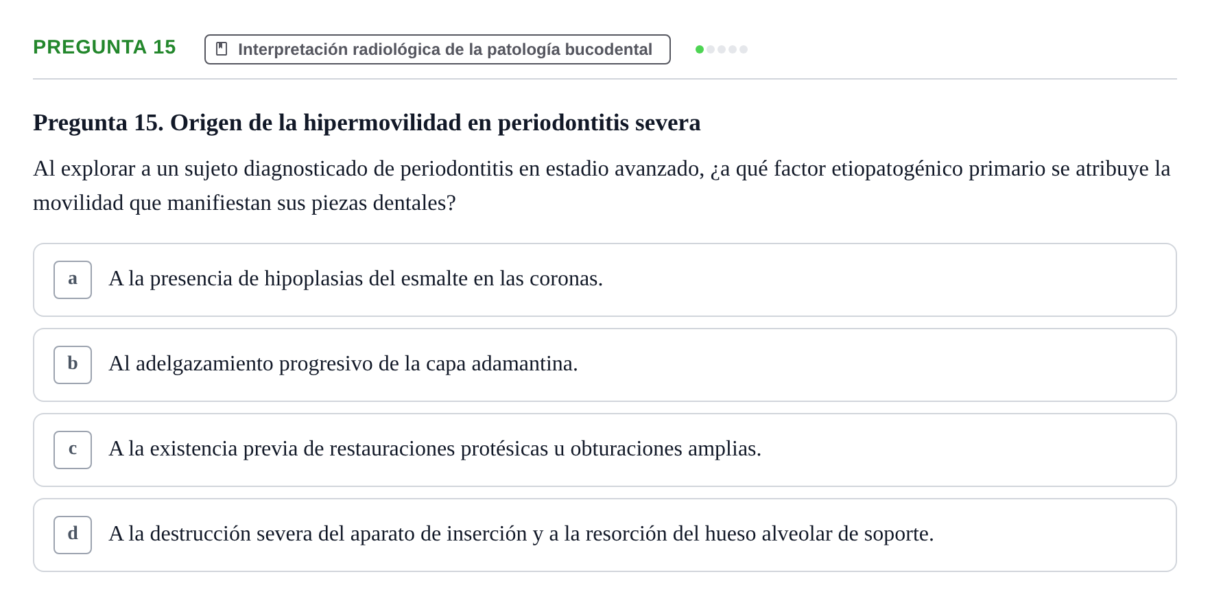 Enunciado: Pregunta 15