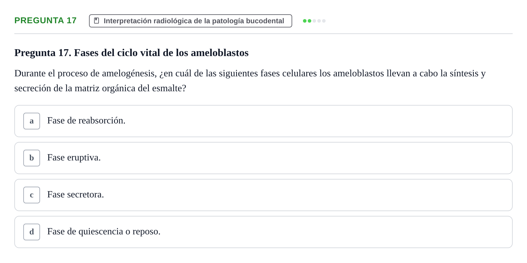 Enunciado: Pregunta 17