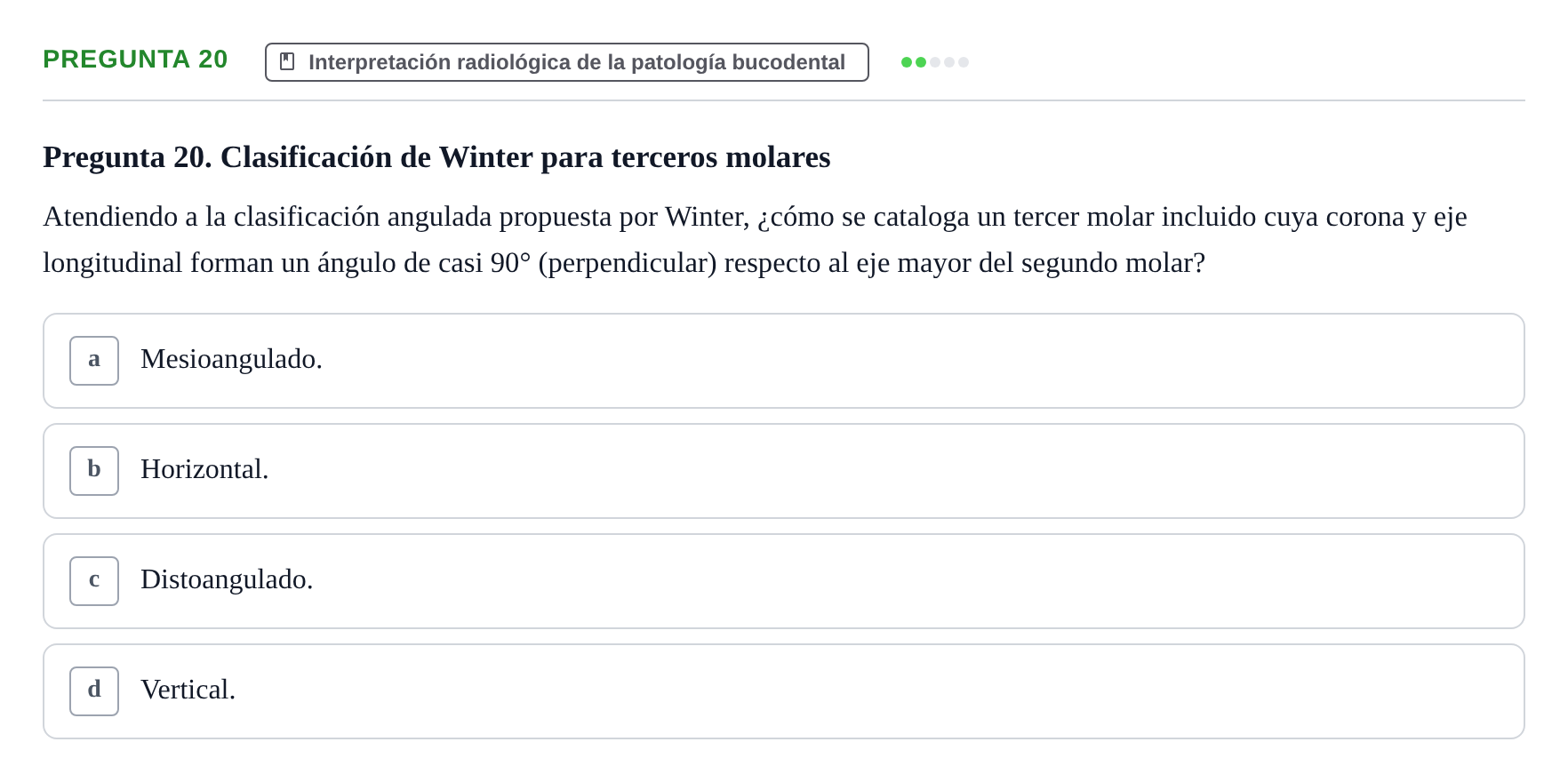 Enunciado: Pregunta 20