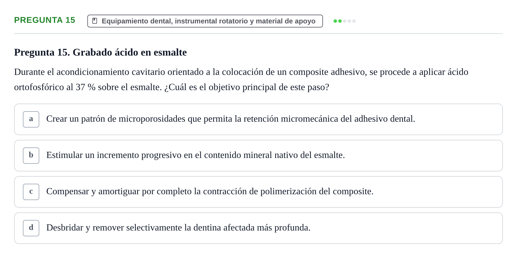 Enunciado: Pregunta 15