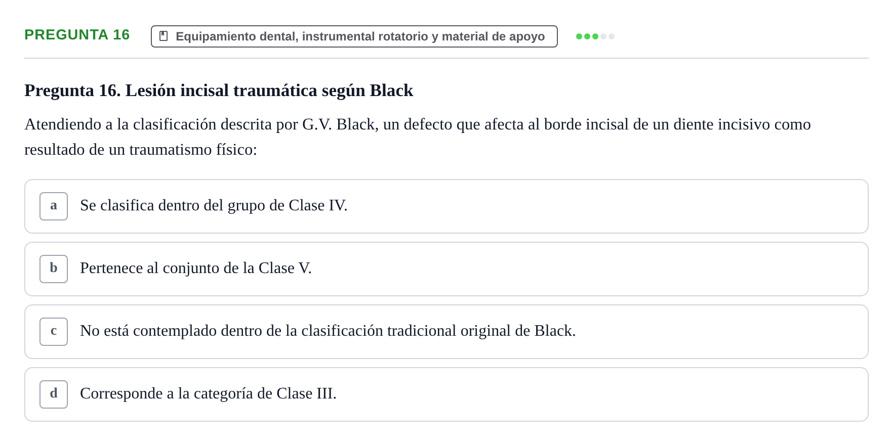 Enunciado: Pregunta 16