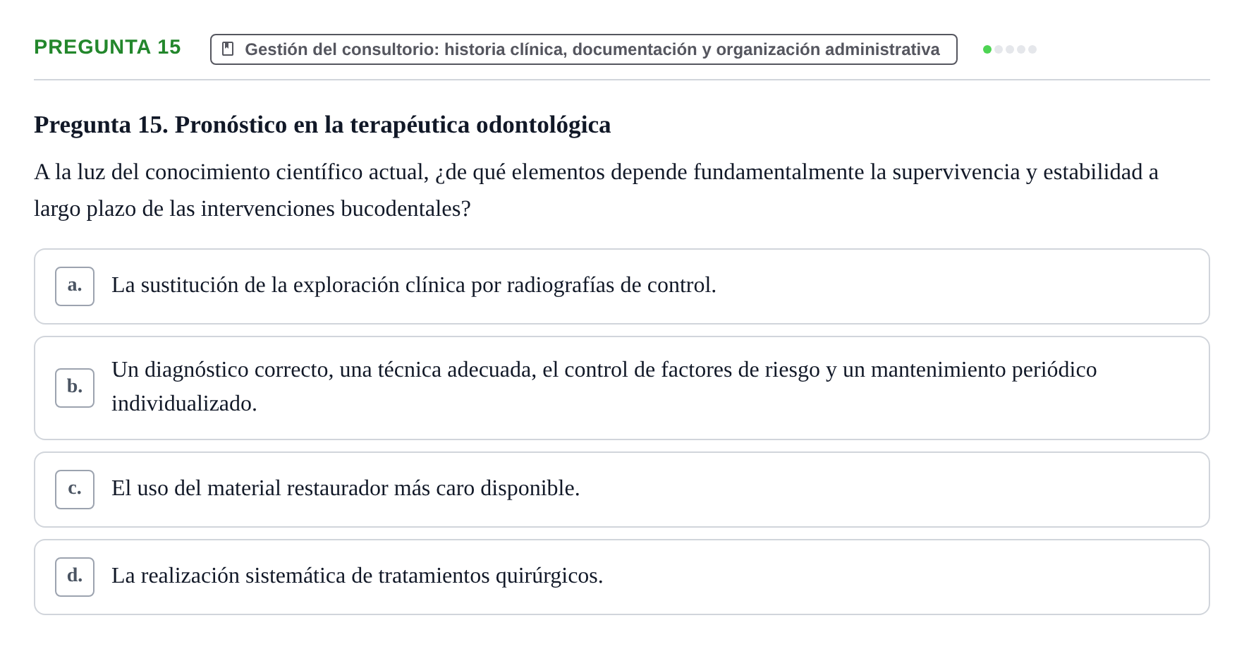 Enunciado: Pregunta 15