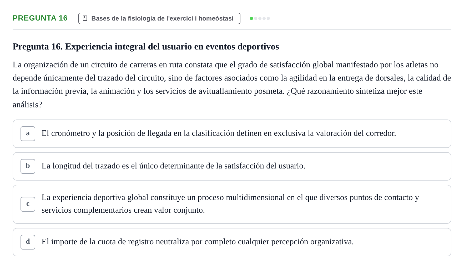 Enunciado: Pregunta 16