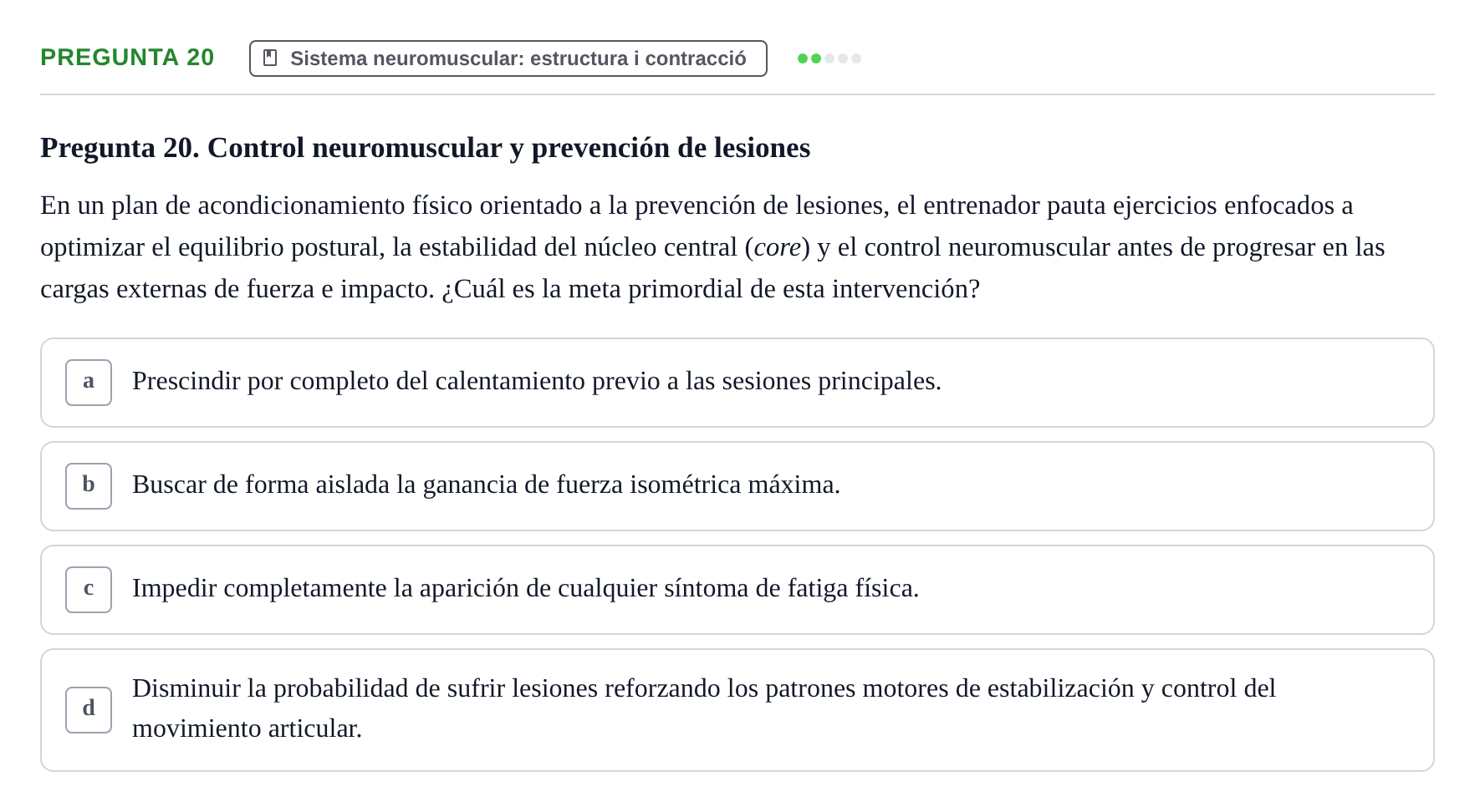 Enunciado: Pregunta 20