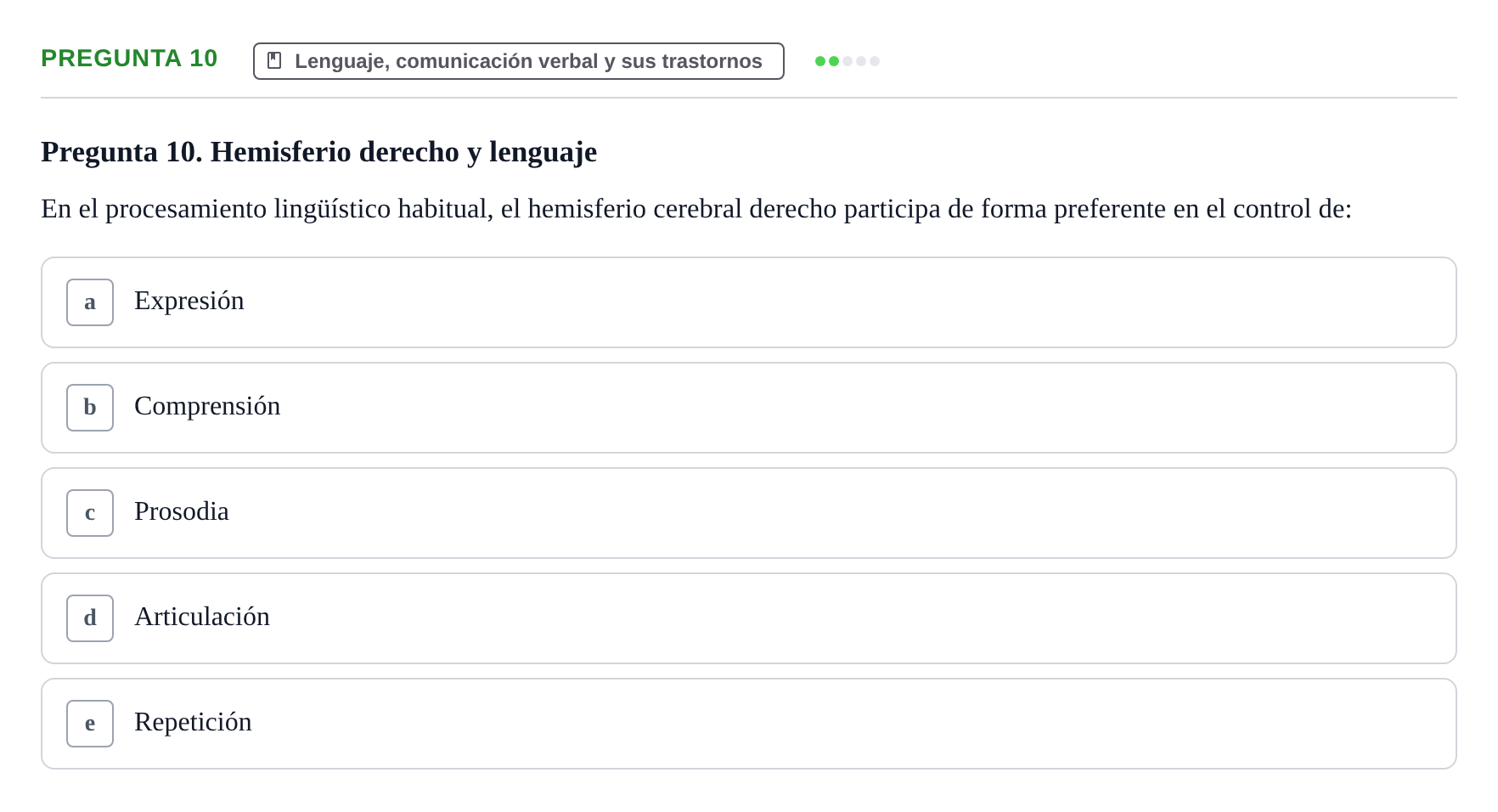 Enunciado: Pregunta 10 · Psicología y Comunicación UB 2012