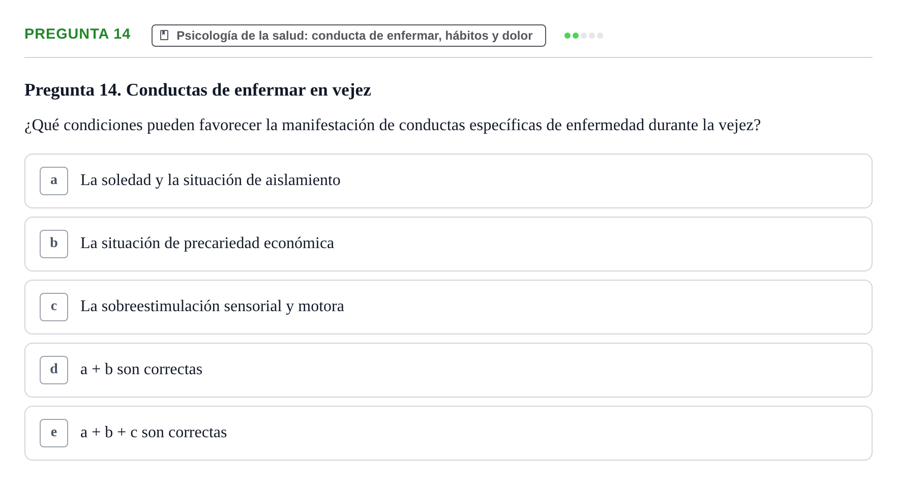 Enunciado: Pregunta 14 · Psicología y Comunicación UB 2012